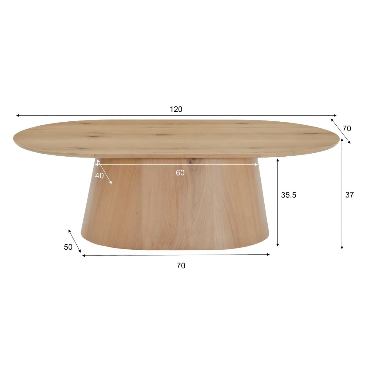 Salontafel Novy 120 cm Naturel - 5