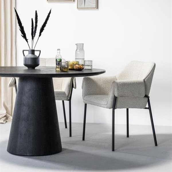 Eettafel Aron rond 130 - zwart - 1