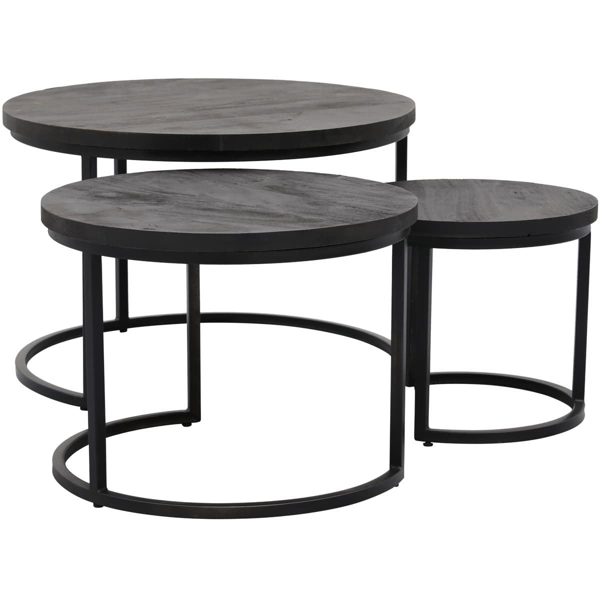 Salontafel Enzo set van 3 zwart - 5