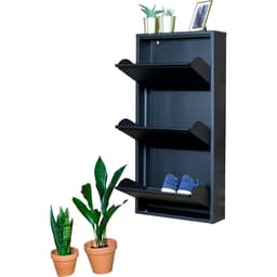 Schoenenkast Bobbie 3 laden zwart (6 paar schoenen) - 4