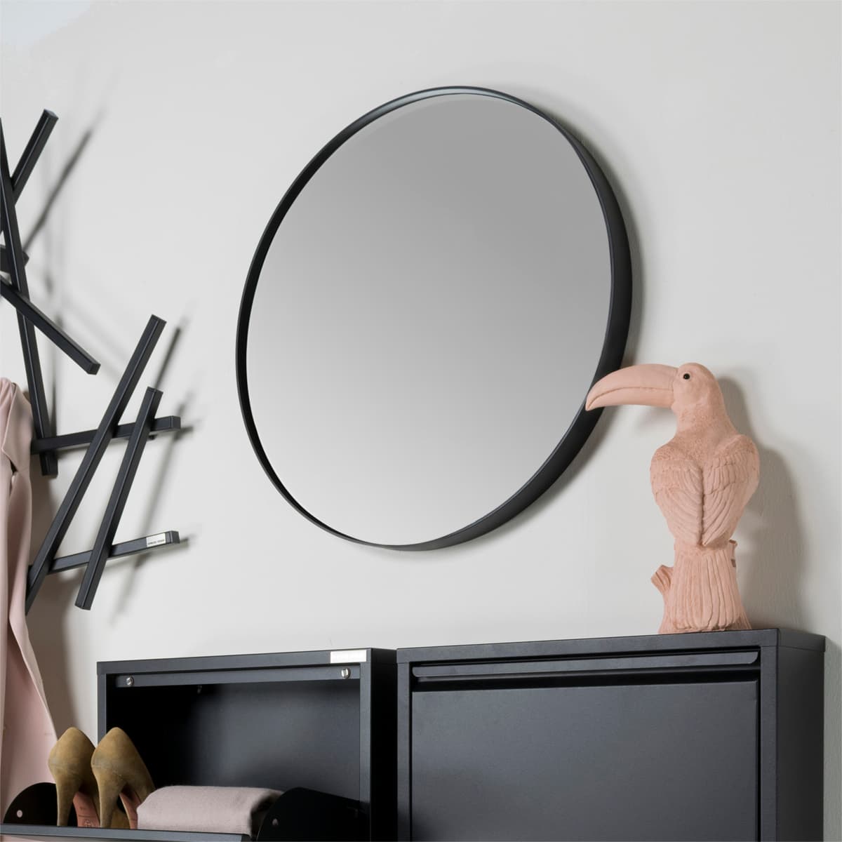 Spiegel Donnie rond 60 cm zwart - 2