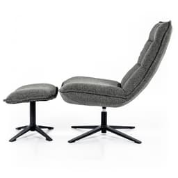 Fauteuil + Voetenbank Marcus - Antraciet - 2