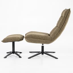 Fauteuil + Voetenbank Marcus - Groen - 3