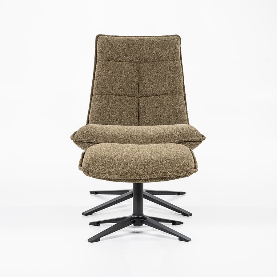 Fauteuil + Voetenbank Marcus - Groen - 2