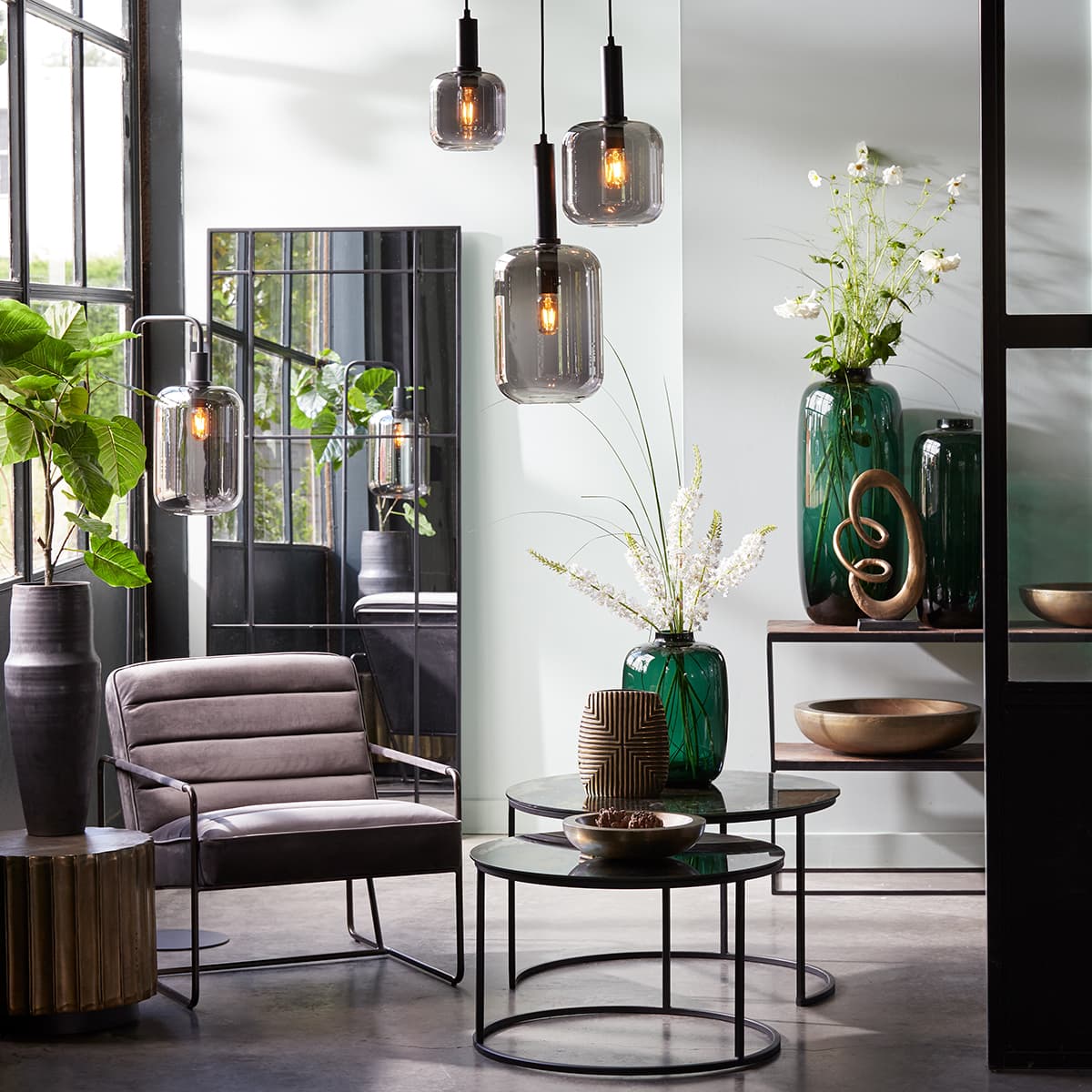 Vloerlamp Lovie zwart 22x22x155 cm