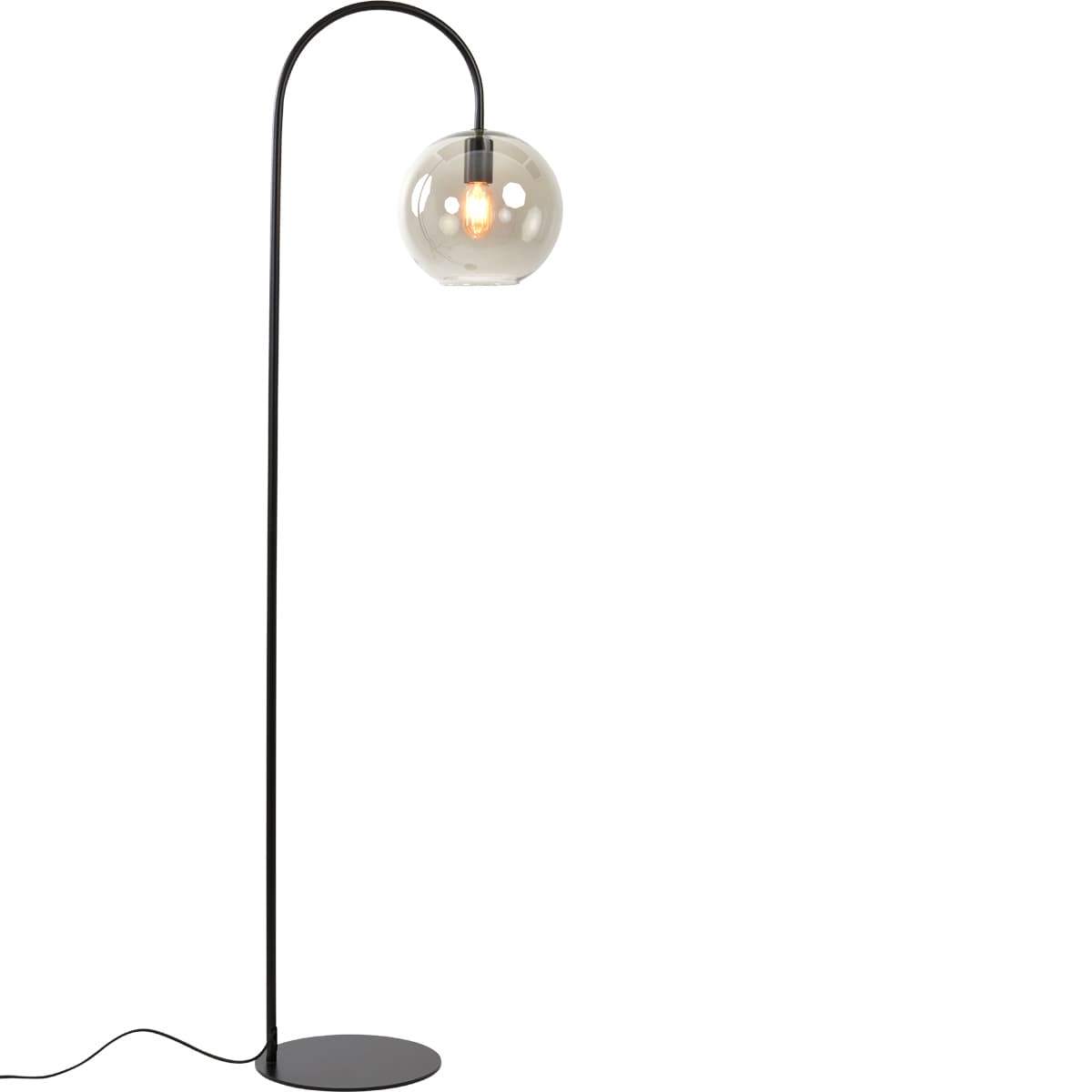 Vloerlamp Suzy mat zwart+smoke glas - 17