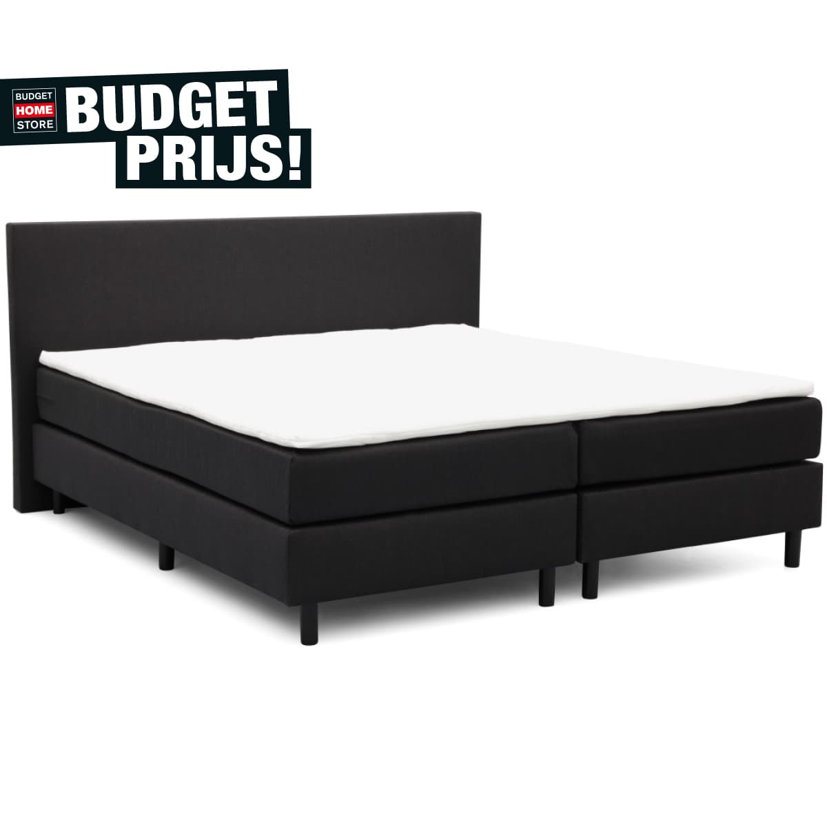 Boxspring Luca in stof Hugo Black - 1