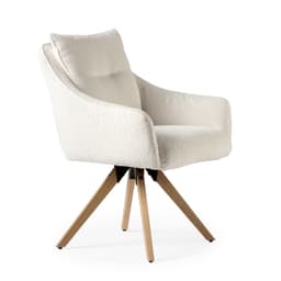 Sven eetkamerstoel cream + houten poot - 1