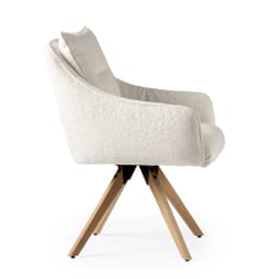 Sven eetkamerstoel cream + houten poot - 3