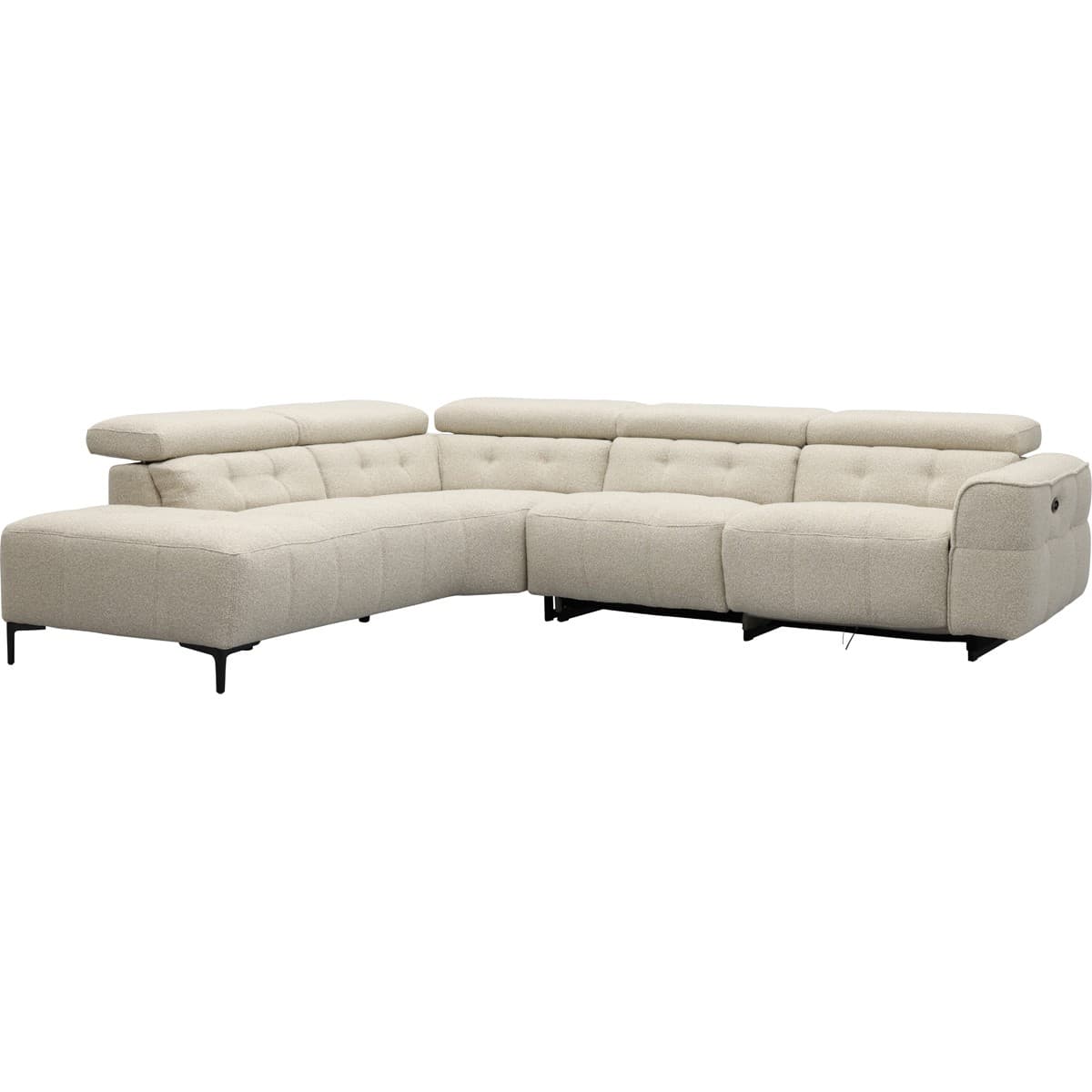 Bank Robin hoekziteiland links + 2,5-zits met 1 elektrische relax (eendelig) rechts