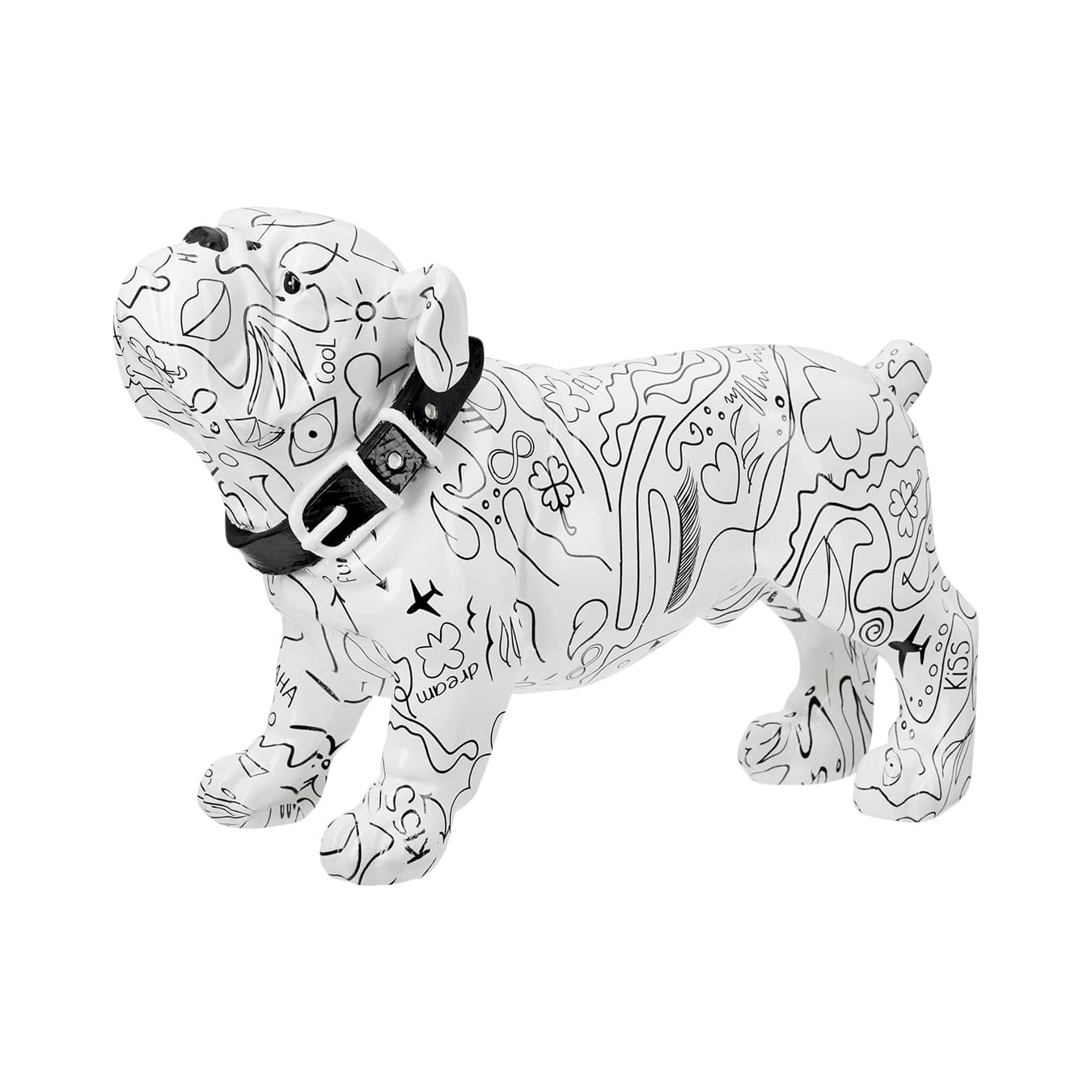 Bulldog modern art beeld