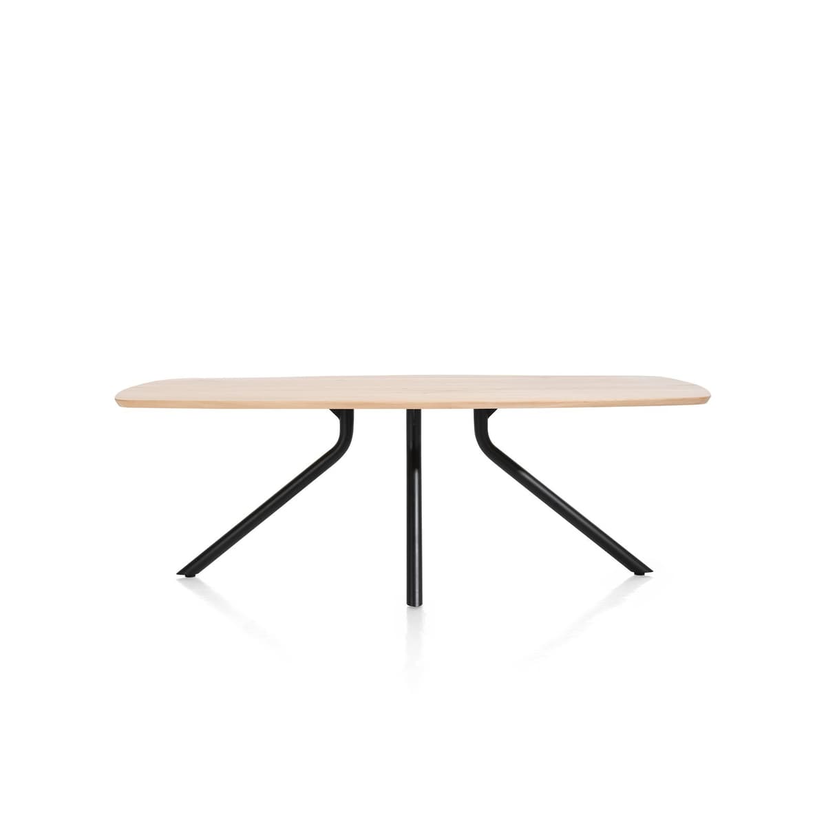 Tafel ovaal 190x100 cpt Arvada Centrale poot zwart natural - 4