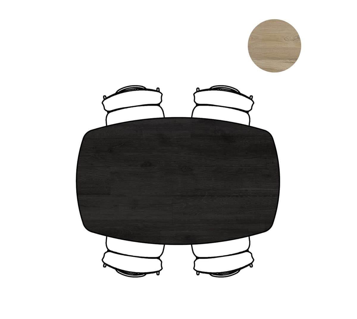 Tafel ovaal 160x100cm Arvada Onyx - 3