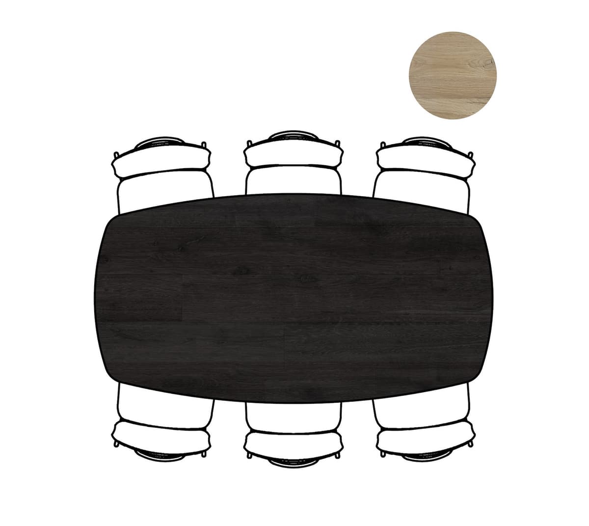Tafel ovaal 190x100cm Arvada Onyx - 3