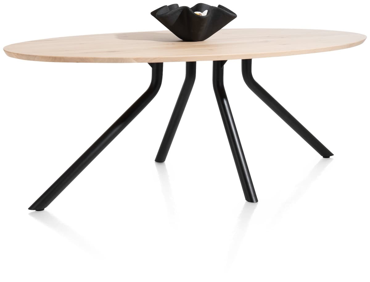 Tafel ellips 250x110 cp Arvada Centrale poot zwart natural - 4