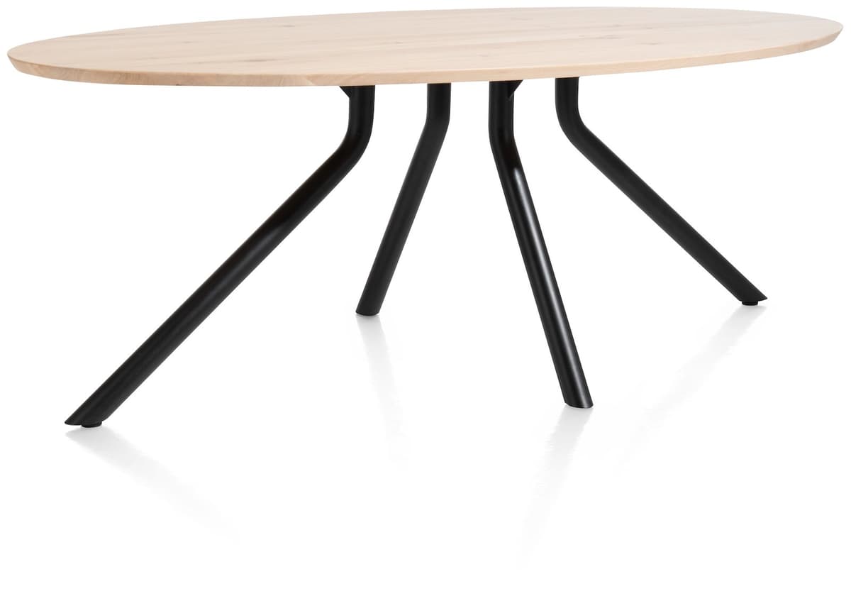 Tafel ellips 250x110 cp Arvada Centrale poot zwart natural - 6