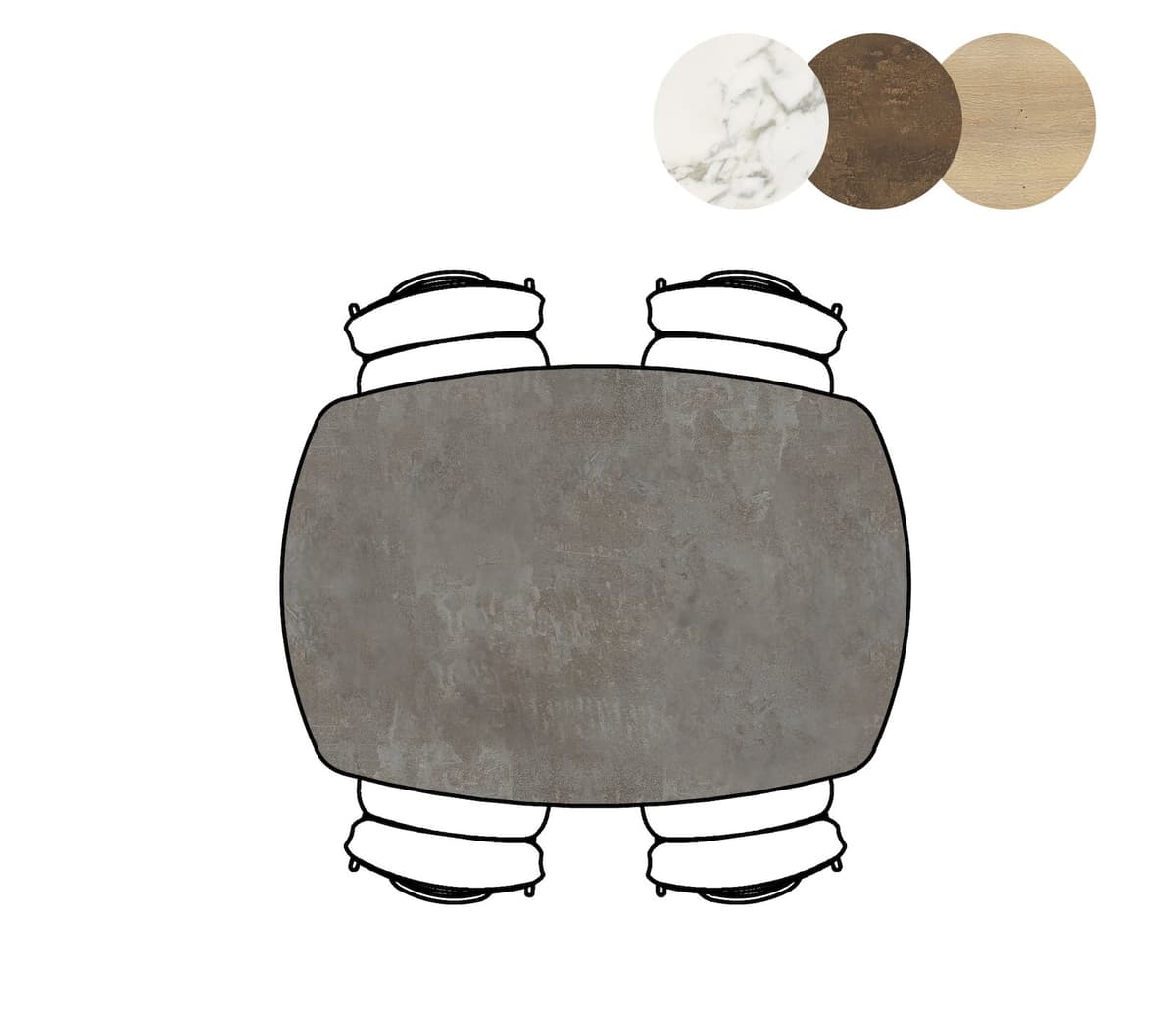 Tafel ovaal 105x150cm Masura Antraciet - 3