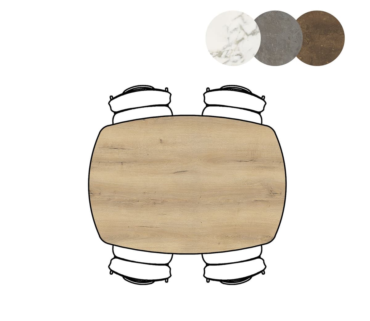 Tafel ovaal 105x150cm Masura Eiken - 3