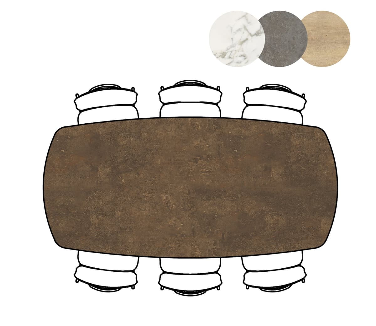 Bartafel ovaal 105x200 Masura Roest - 3