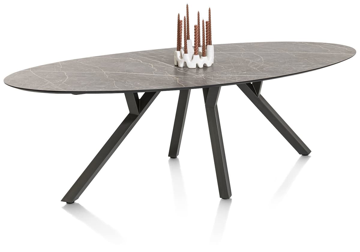 Tafel 240x110cm ellips Minato Lichtgrijs - 2