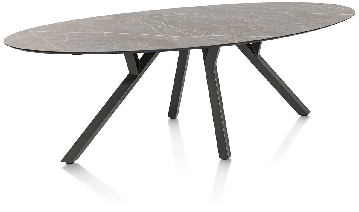 Tafel 240x110cm ellips Minato Lichtgrijs - 4