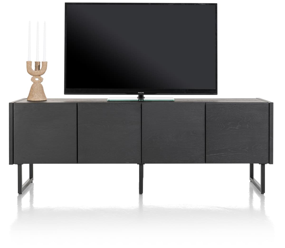 Lowboard 170cm 4d Carving castle black - 1